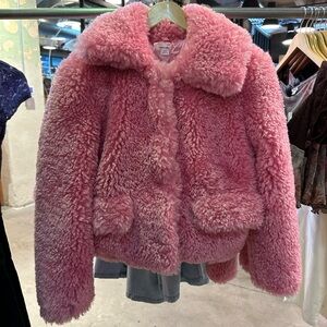 Fur cropped coat